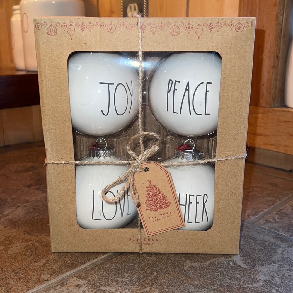 Rae Dunn Christmas Ornaments- Set of 4